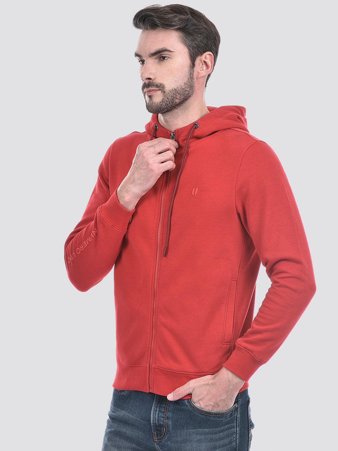 Numero Uno Men Typography Red Sweat Shirt